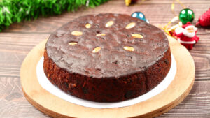 Whole Wheat Eggless Christmas Cake